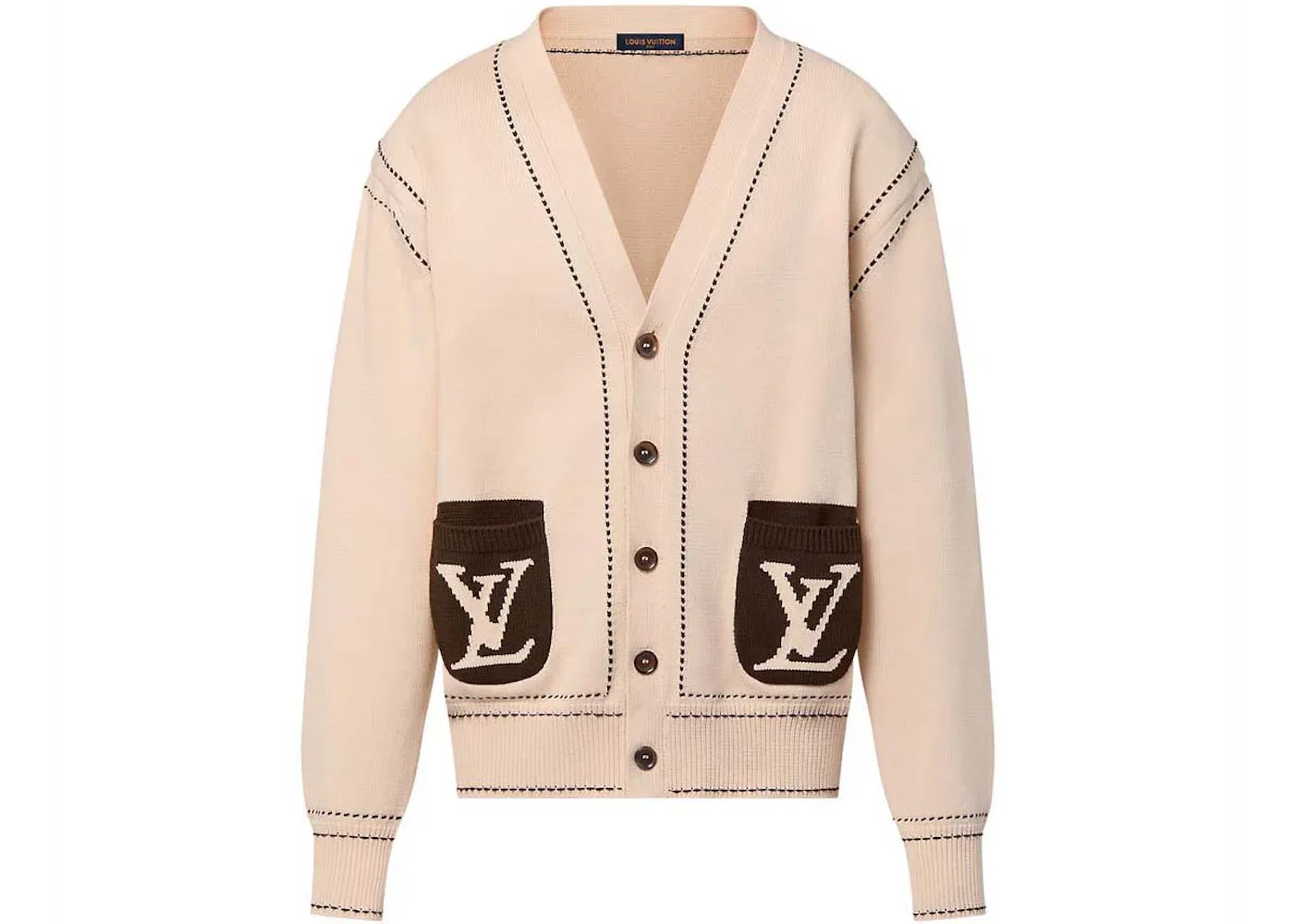 Мужской кардиган с длинным рукавом Louis Vuitton, Cream Chocolate