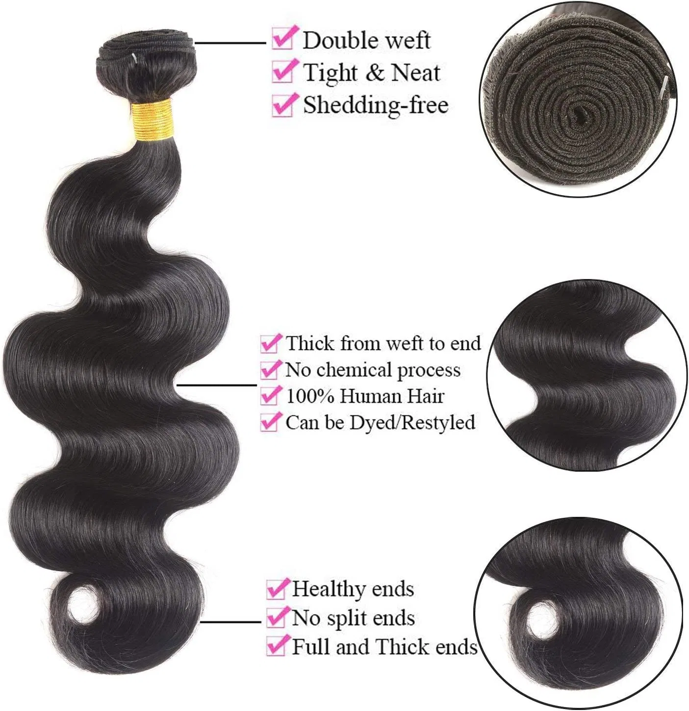 Накладные волосы Brazilian Hair Wavy Thumb, 20-24 дюйма (210 г) Feibin — фото 3