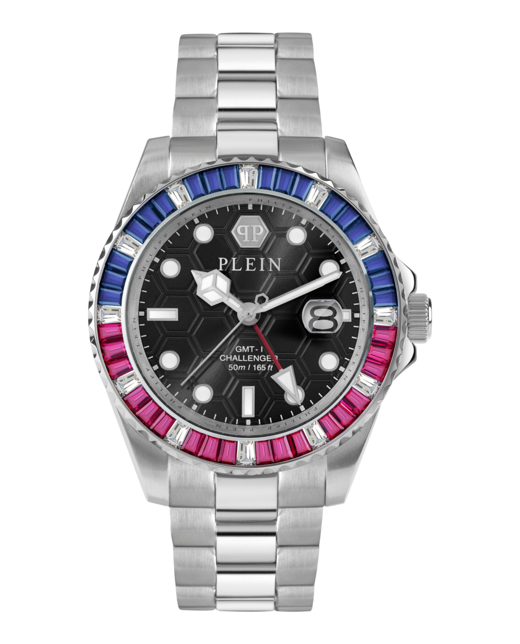 

Часы GMT-I Challenger Baguettes PHILIPP PLEIN, цвет silver/stainless steel/black