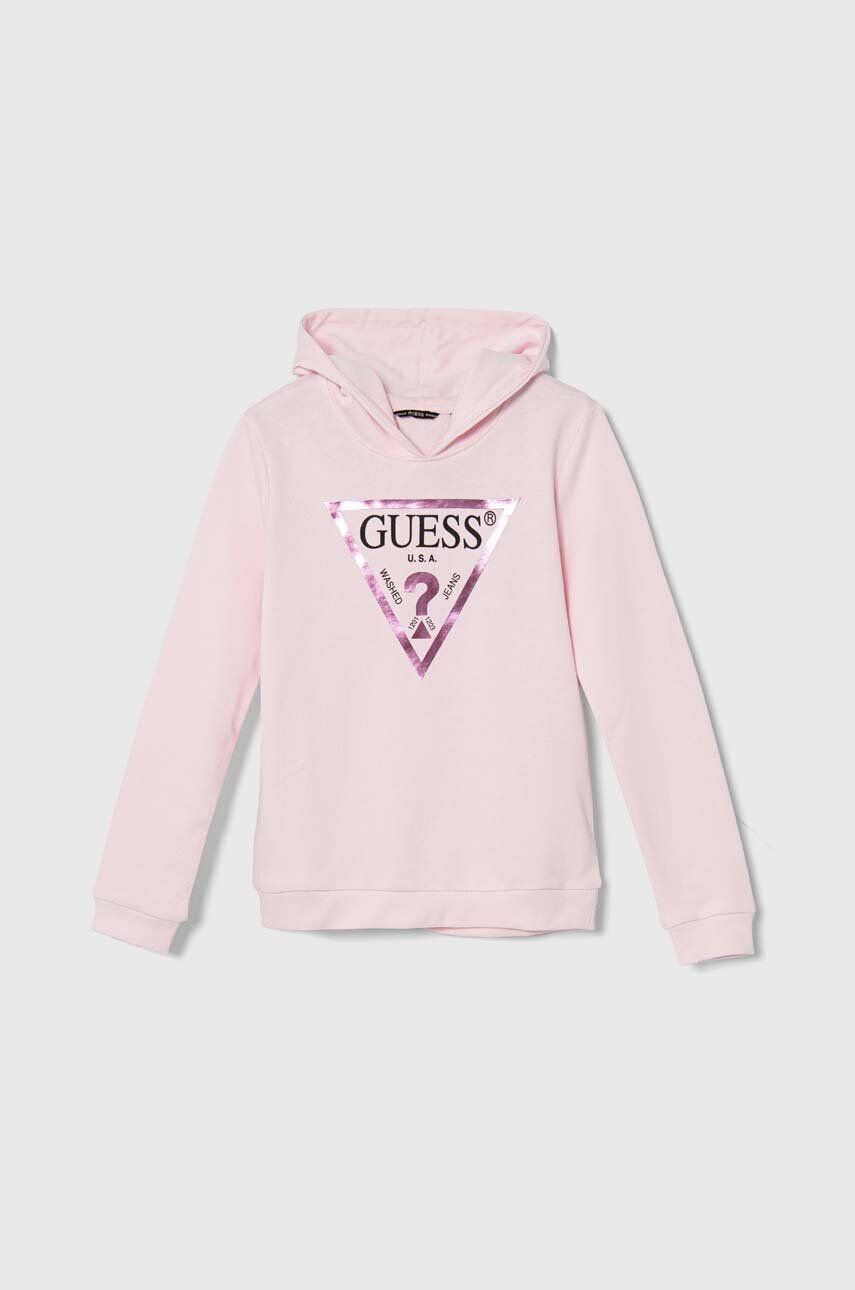 Хлопковая толстовка Guess для мальчика/девочки, розовый — фото 2