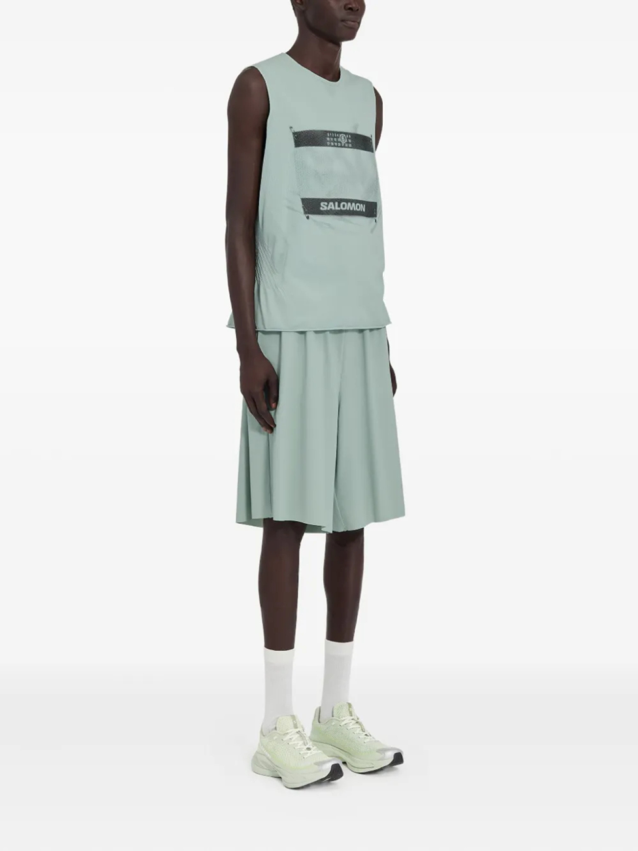 Топ с логотипом из коллаборации с Salomon MM6 Maison Margiela X Salomon, зеленый — фото 3