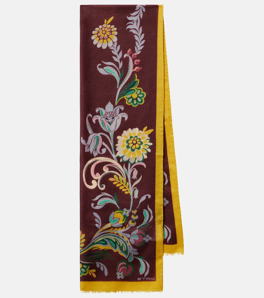 

Шарф из шерсти, кашемира и шелка с принтом Etro, Stampa F.Do Bordeaux