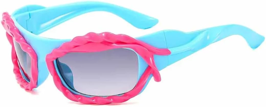 

Модные женские солнцезащитные очки неправильной формы, стильные мужские очки для активного отдыха на природе, для вождения, походов, с защитой от УФ-излучения UV400 TVTBBVV, Blue Rose Gray