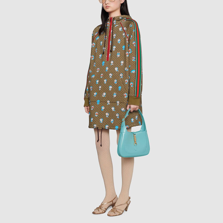 Платье женское Gucci Doraemon, коллаборация, коричневый — фото 2