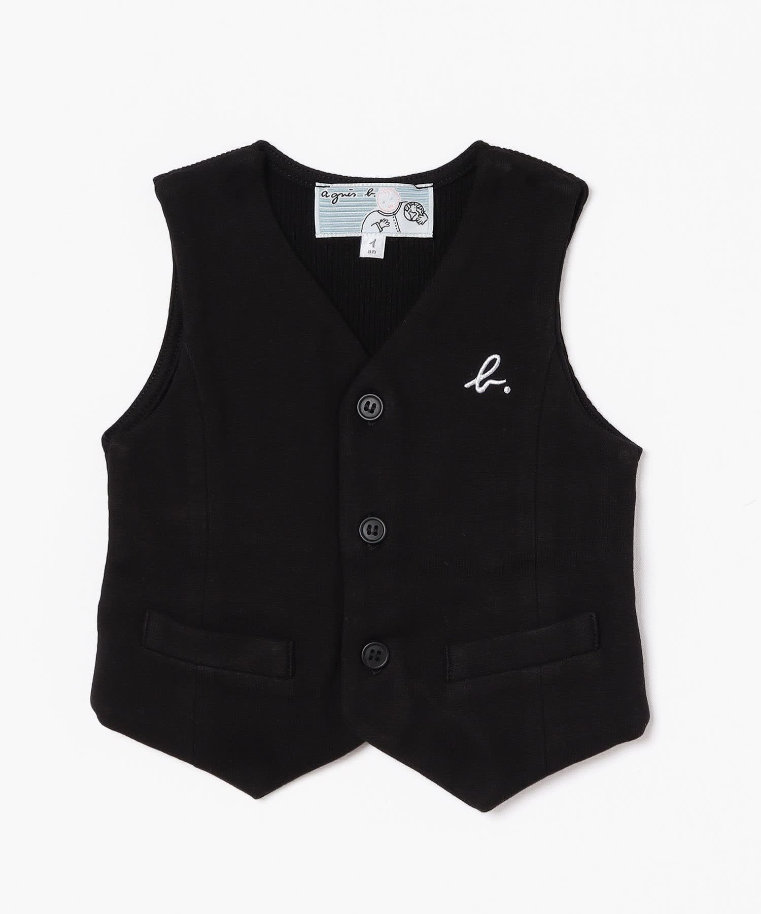 Детский жилет с логотипом "b". Agnes B. Enfant, black