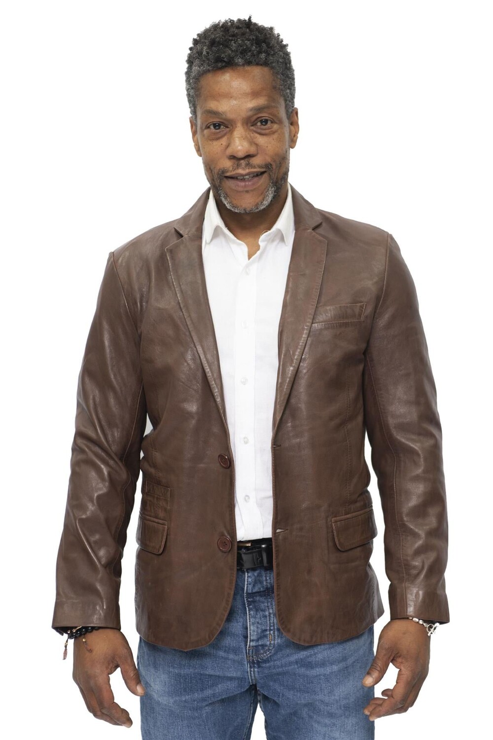 

Тонкий кожаный пиджак на двух пуговицах лондон Infinity Leather, коричневый