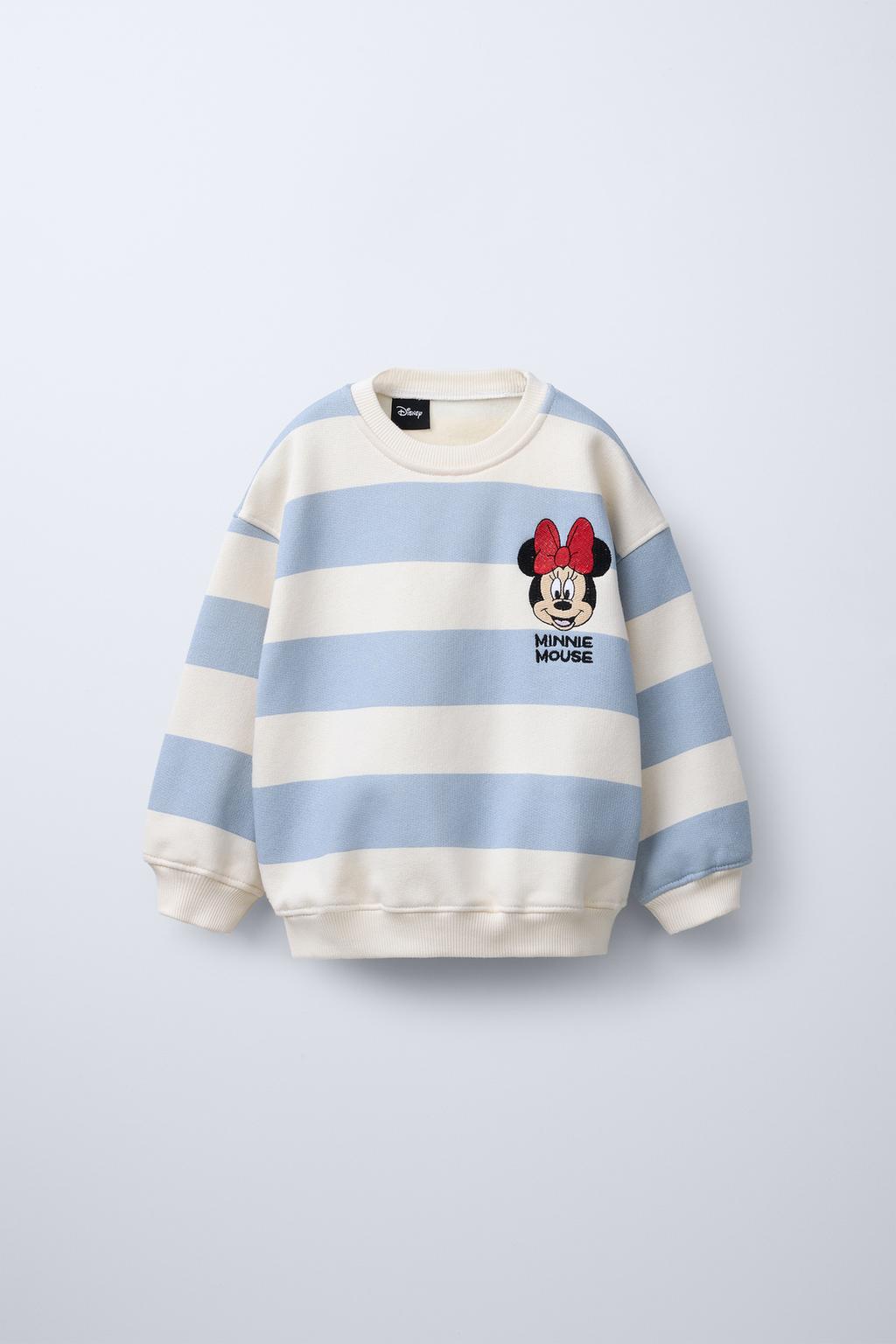 

Толстовка с вышитыми полосами минни маус disney ZARA, светло-голубой