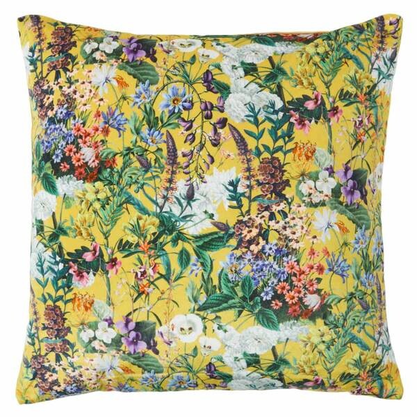 

Декоративная подушка Homescapesbezug mit Blumenmuster, 46x2x46 см цвет mehrfarbig-gelb