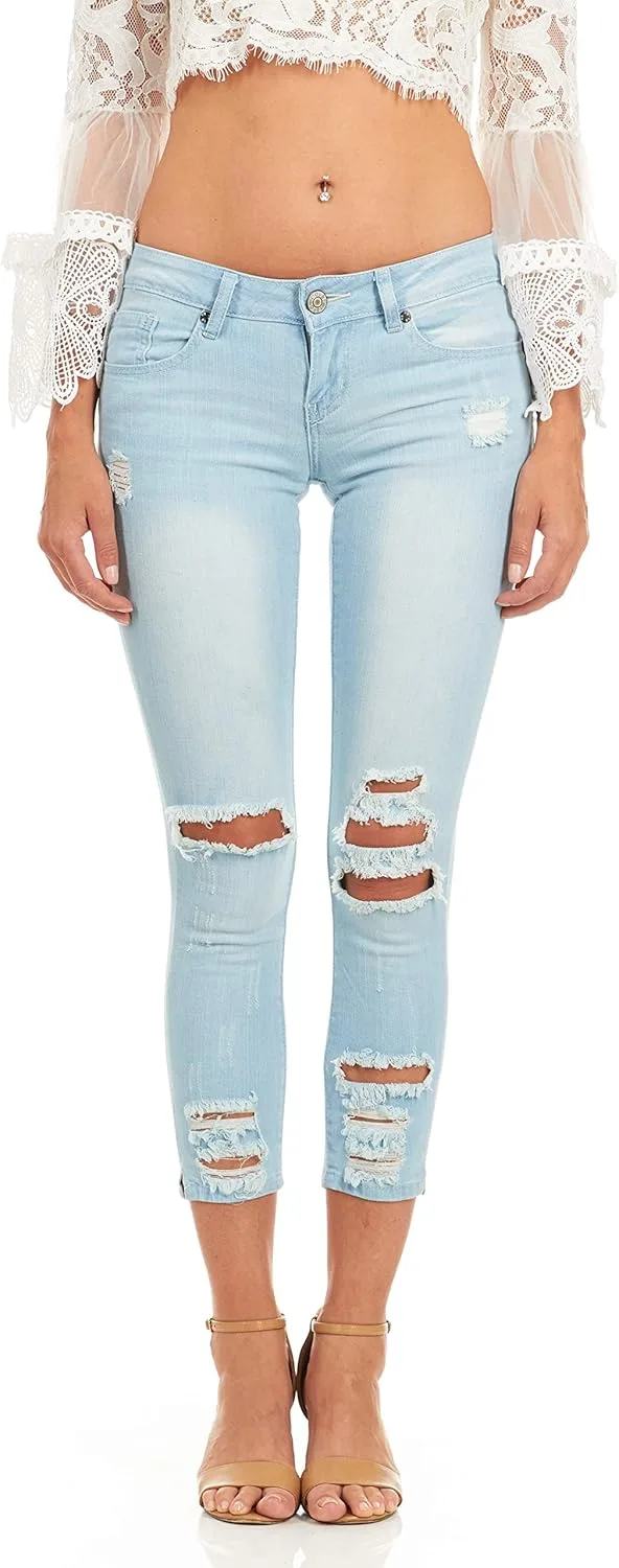 

Cover Girl Женские рваные укороченные скинни джинсы