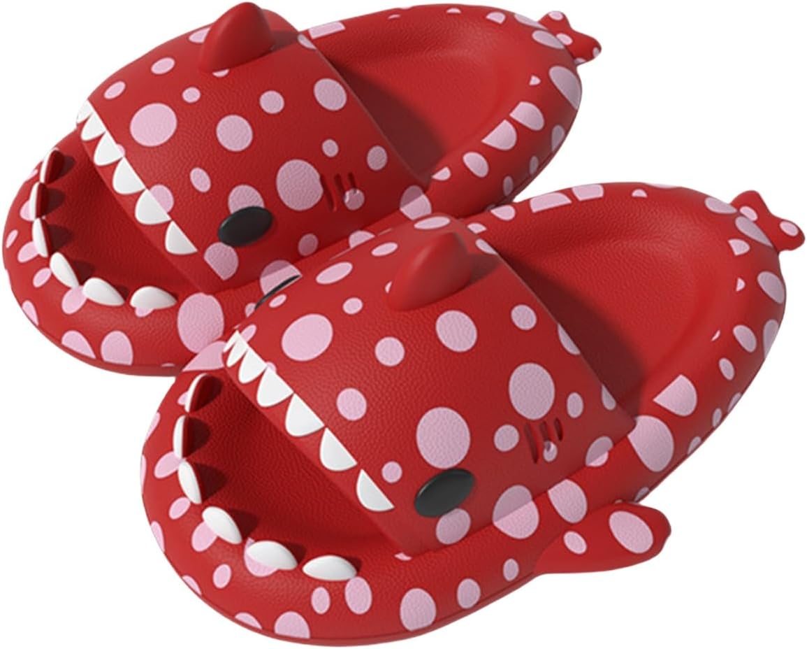 

Шлепанцы Shark Cloud, милые мультяшные тапочки с акулами для дома и улицы, для женщин и мужчин, сандалии с открытым носком для душа и для пар Ythspnze, красный