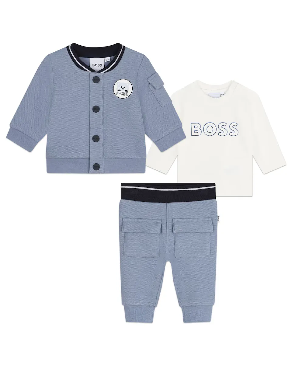 

Комплект из спортивного костюма и футболки для мальчика BOSS Kidswear, синий