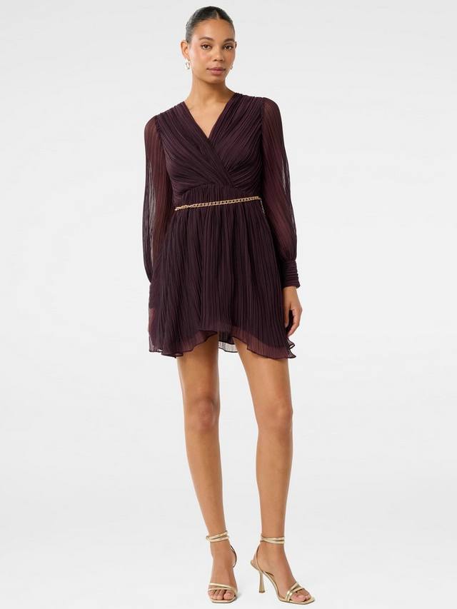 

Мини-платье Genevieve с жатым эффектом Forever New, Eggplant