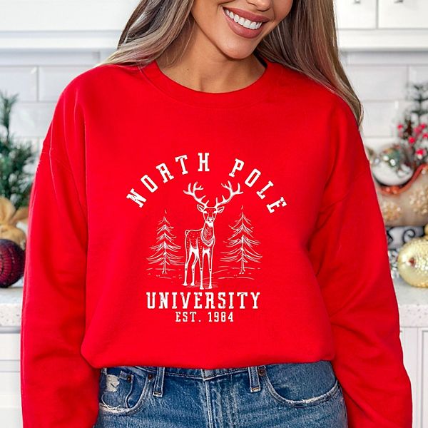 

Свитшот North Pole University с оленем Simply Sage Market, Red