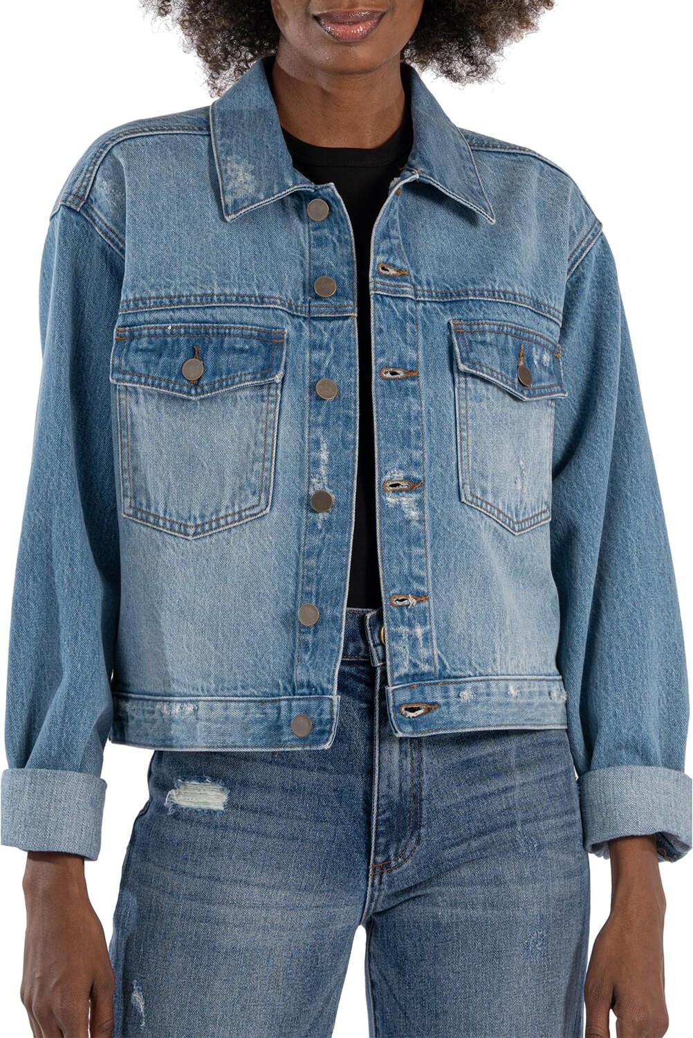 

Куртка KUT from the Kloth Dolly Crop Jacket Frt Flap Pockets, цвет Grateful