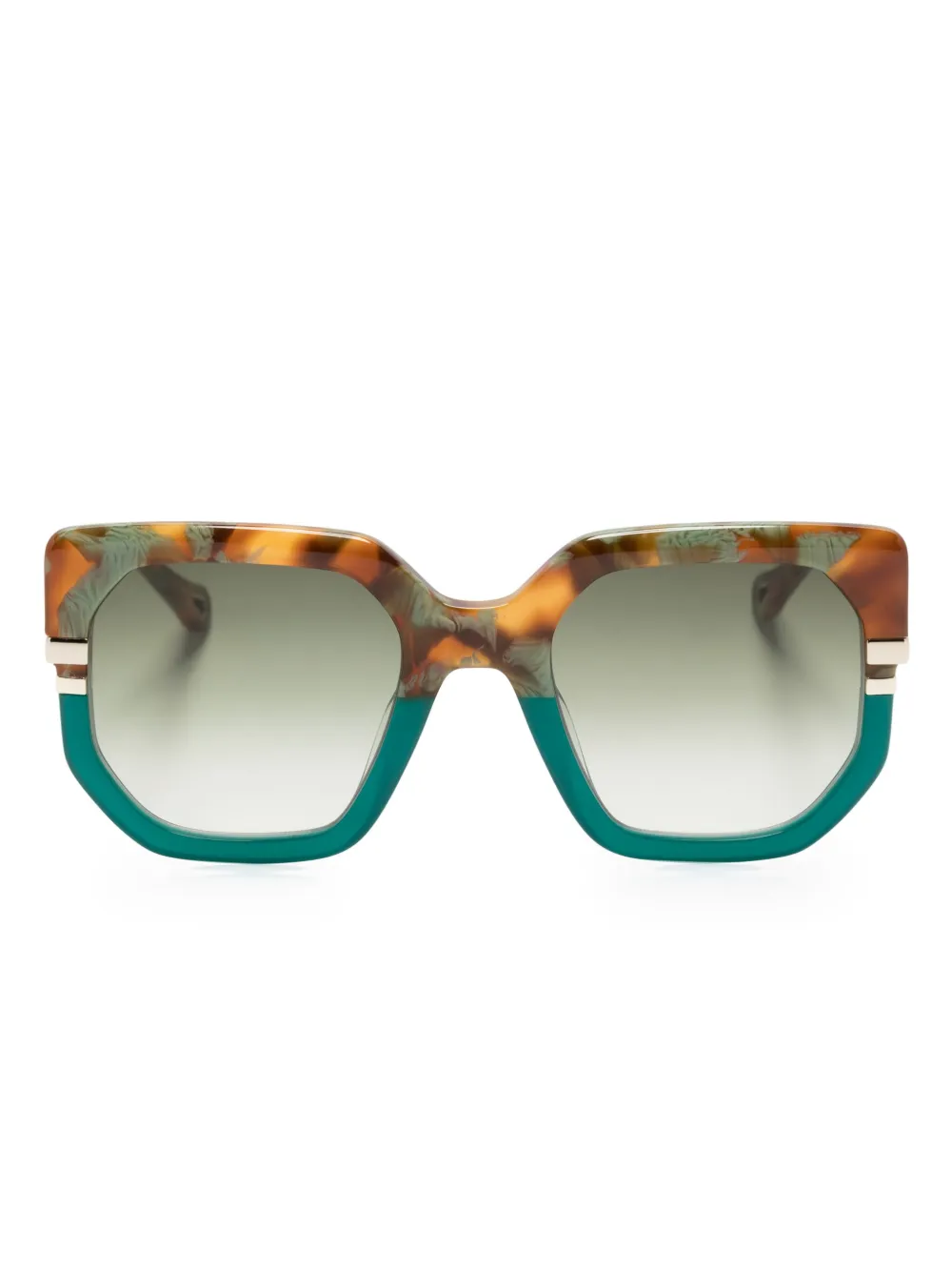 

Солнцезащитные очки в массивной оправе Chloé Eyewear, зеленый