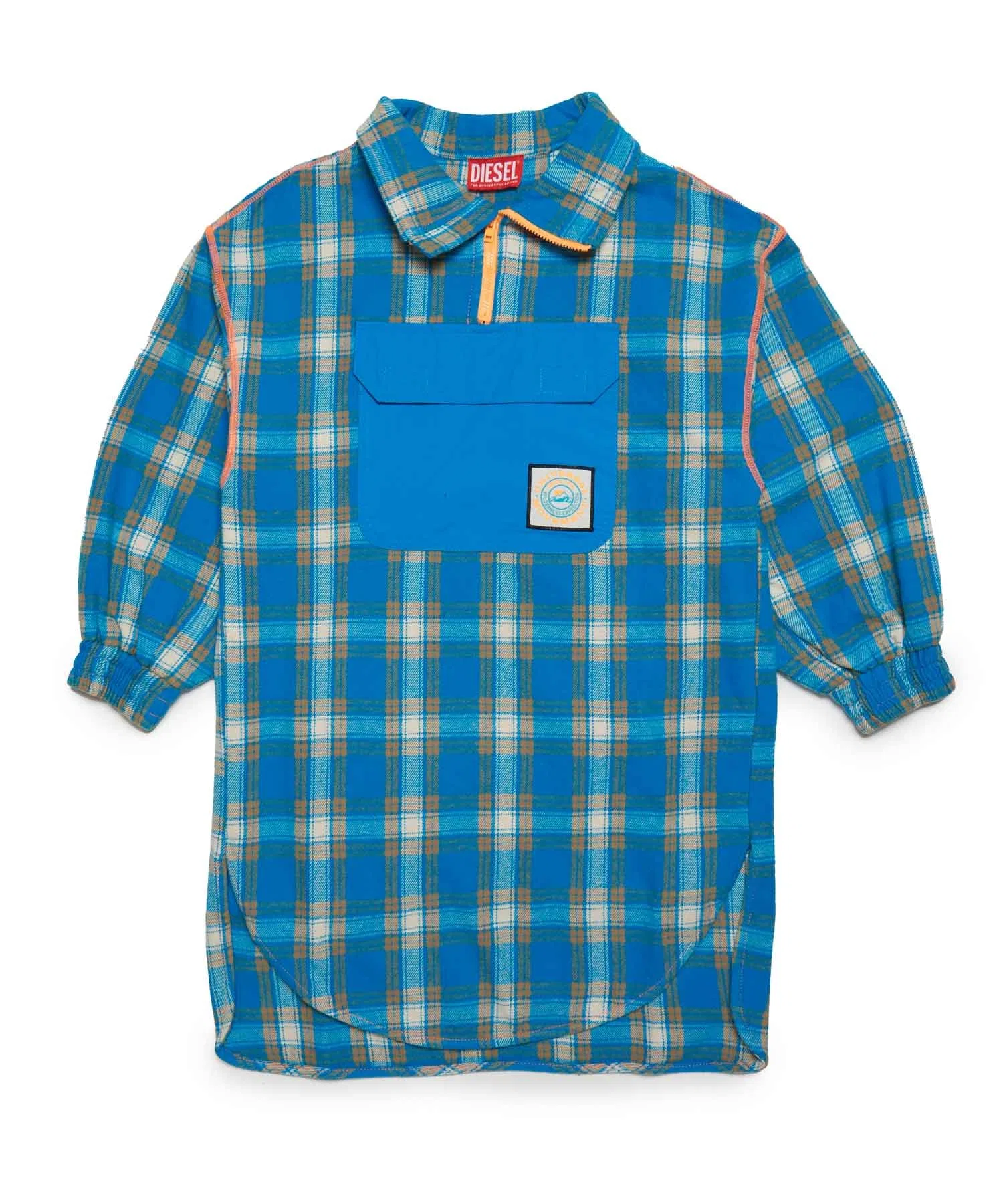 Детское платье в клетку DIESEL KIDS синее