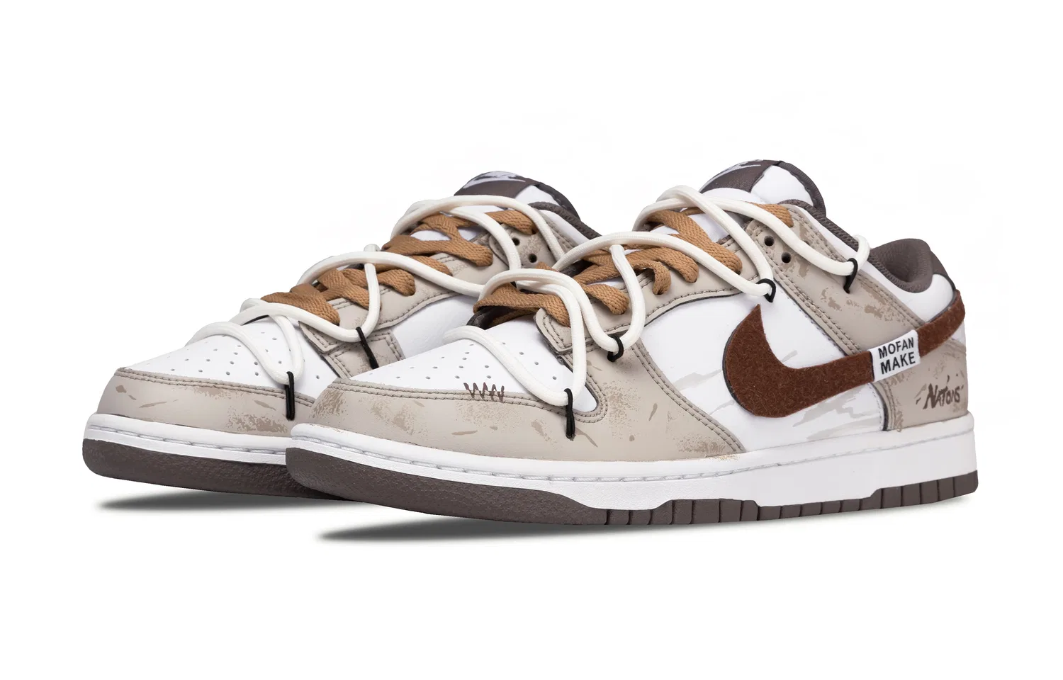 Кроссовки скейтбордические Nike Dunk коричневые — фото 4