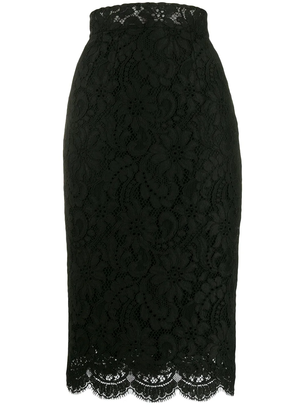 

Кружевная юбка-карандаш с завышенной талией DOLCE & GABBANA, черный