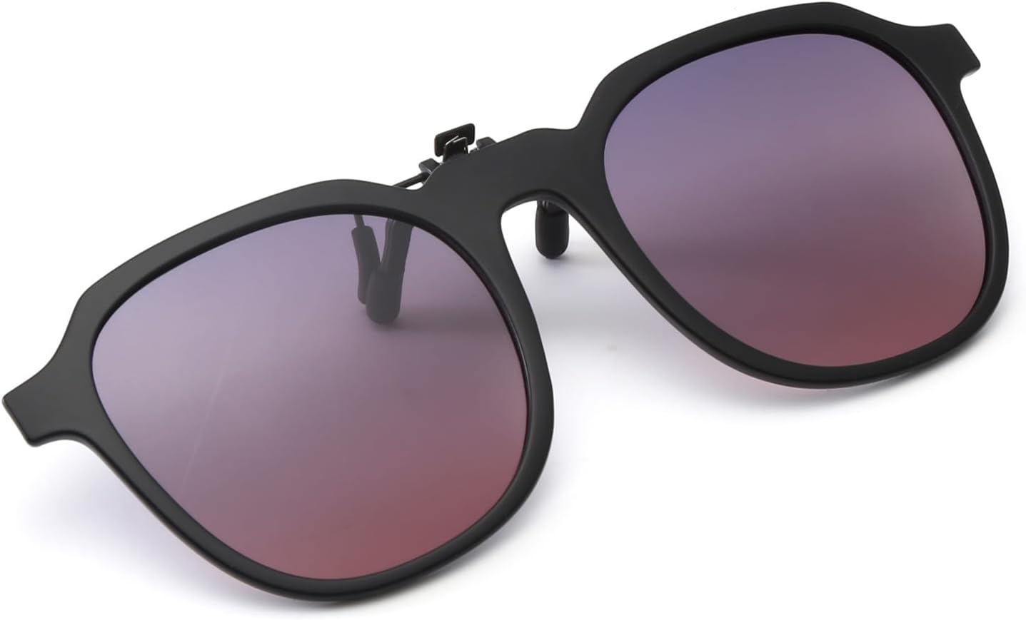 

Солнцезащитные очки Long Keeper Clip On с клипсой - поляризованные квадратные солнцезащитные очки с откидной застежкой, подходящие для женщин и мужчин, поверх очков с диоптриями, Pink Purple