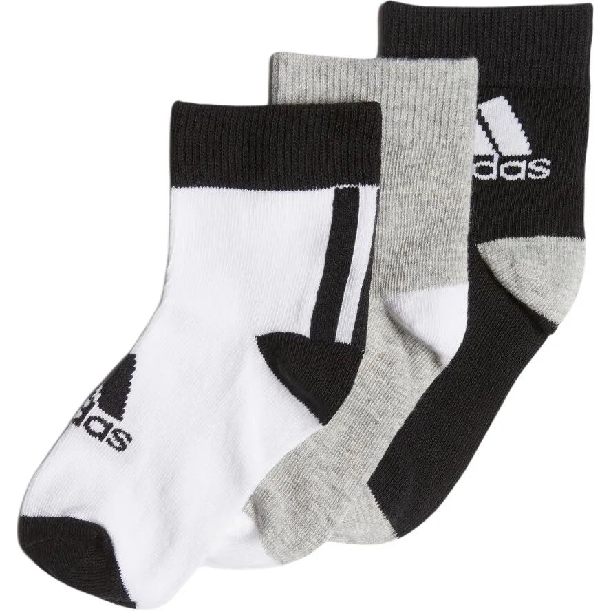 Детские носки Moderate Adidas, 3 Pack (Black/Medium Heather Gray/White)