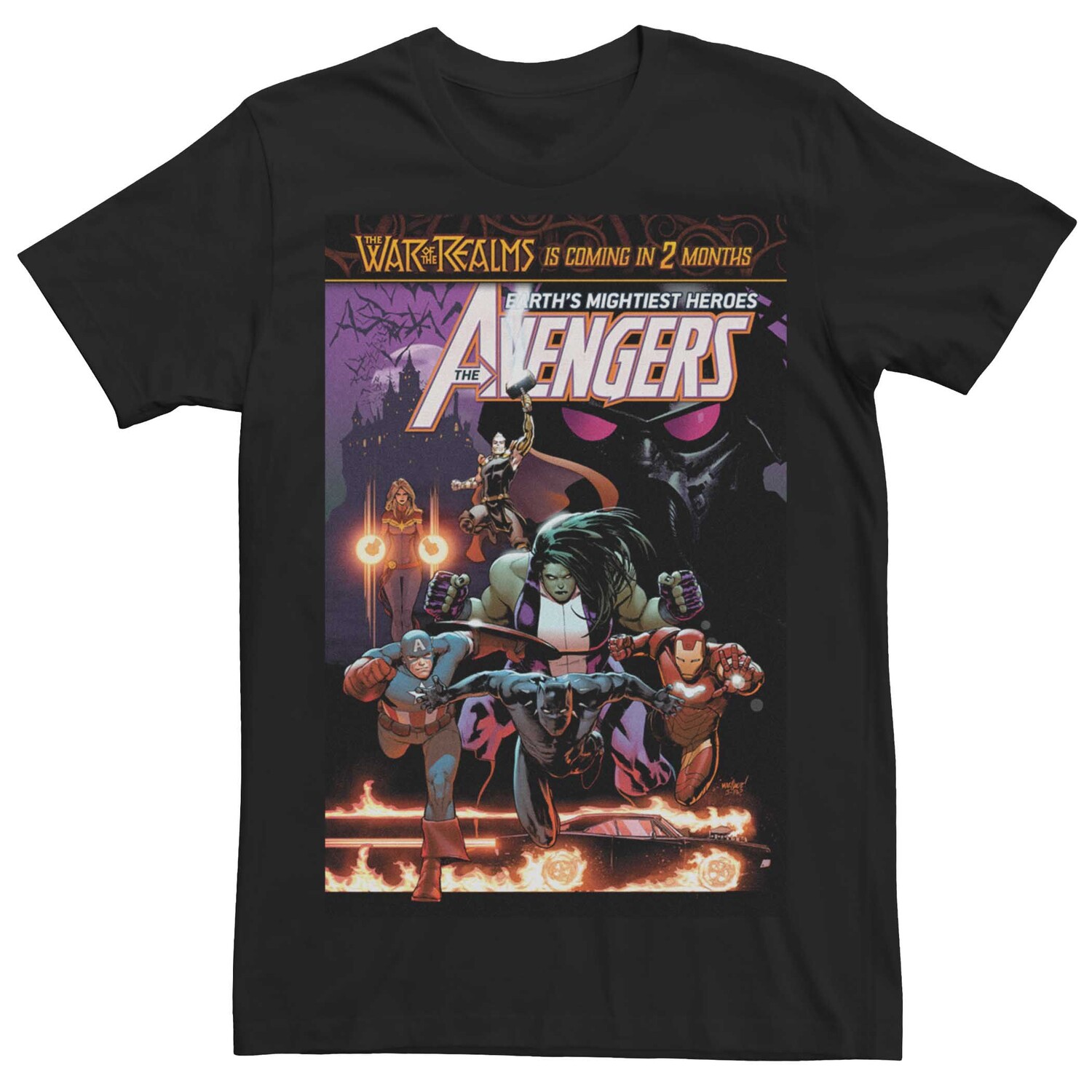 

Мужская футболка с комиксами Marvel Avengers War Of The Realms Licensed Character