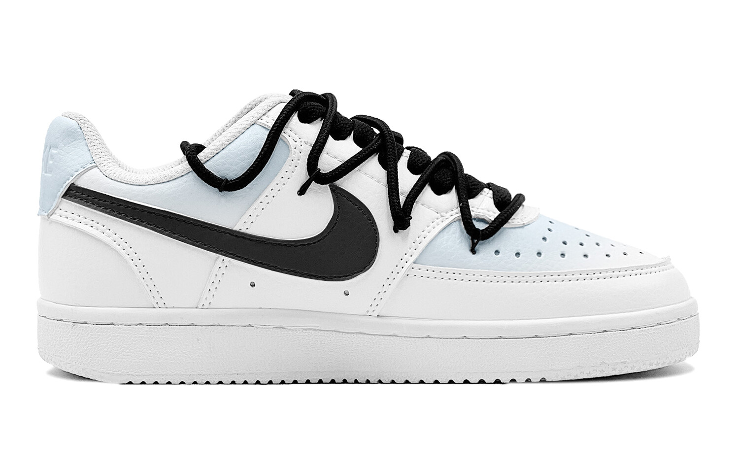 

Кроссовки Nike Court Vision 1 Skateboarding Shoes Men Low-top White/Black/Blue, белый/черный