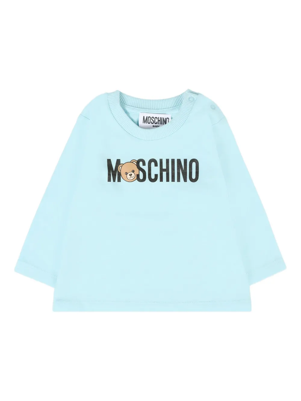

Футболка с длинными рукавами и логотипом Тедди Moschino Kids, синий