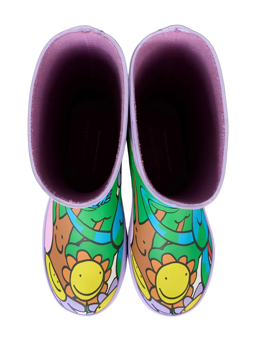 Галоши с принтом "Друзья Земли" Stella Mccartney Kids, фиолетовый — фото 3