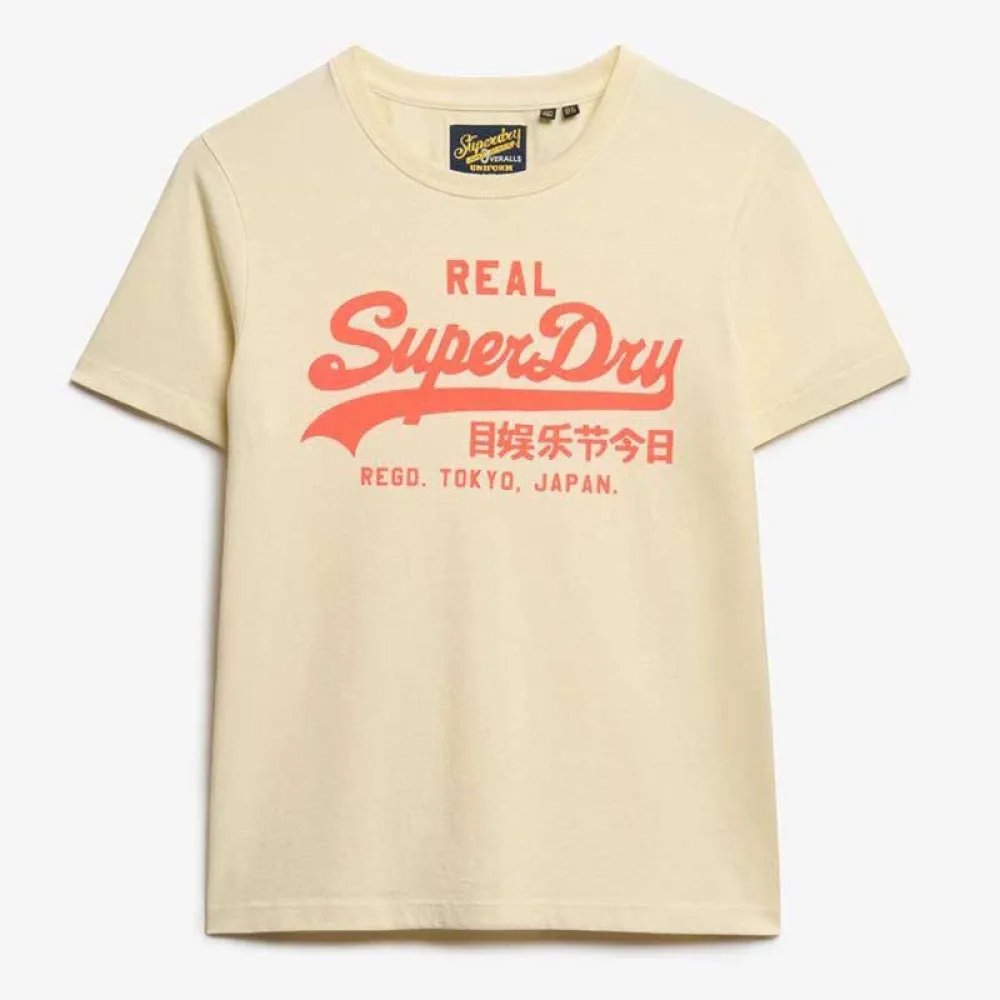 Футболка с коротким рукавом Superdry Vl Neon Slim, бежевый — фото 3