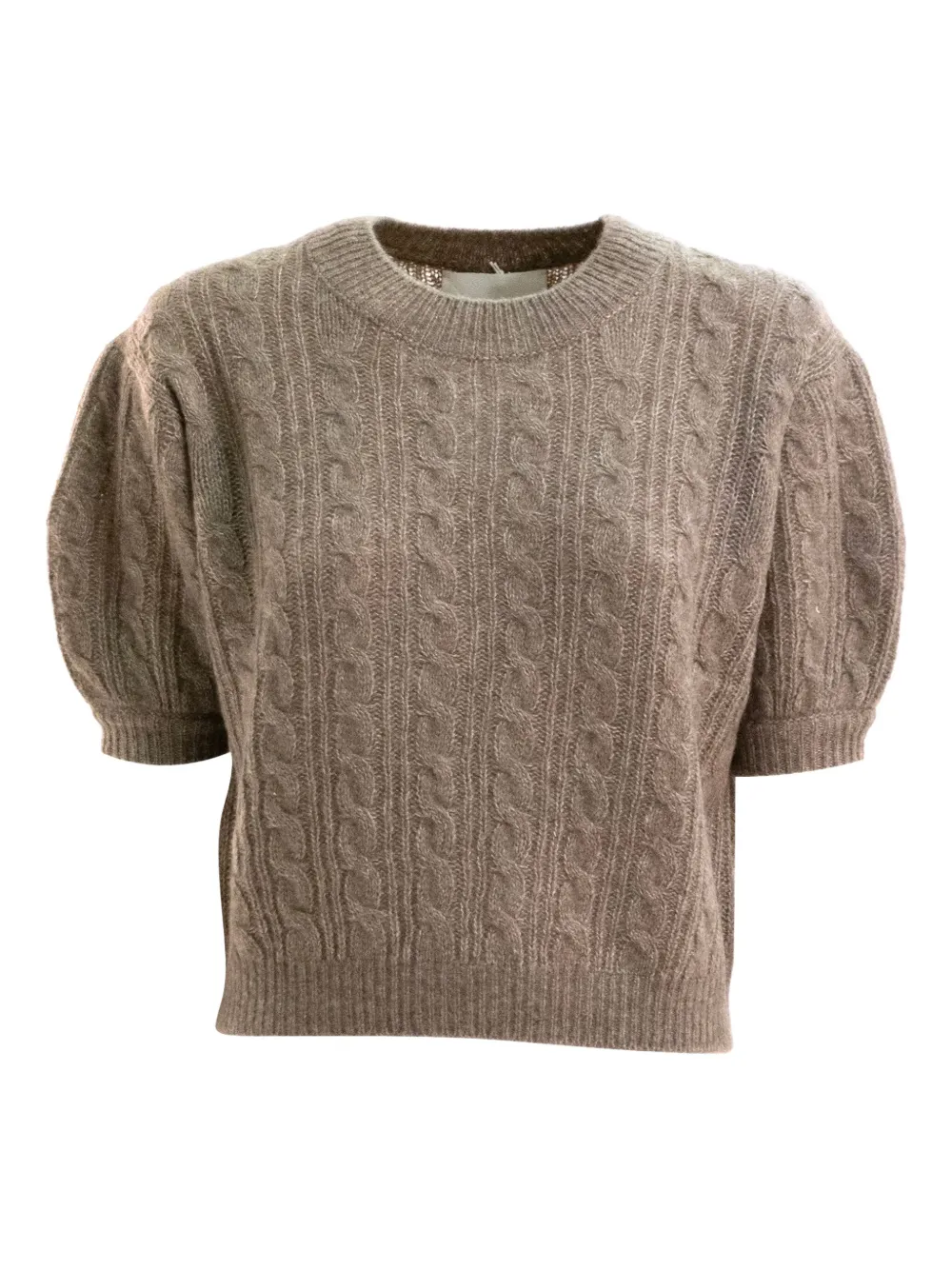 

Футболка фактурной вязки с объемными рукавами Lisa Yang, нейтральный