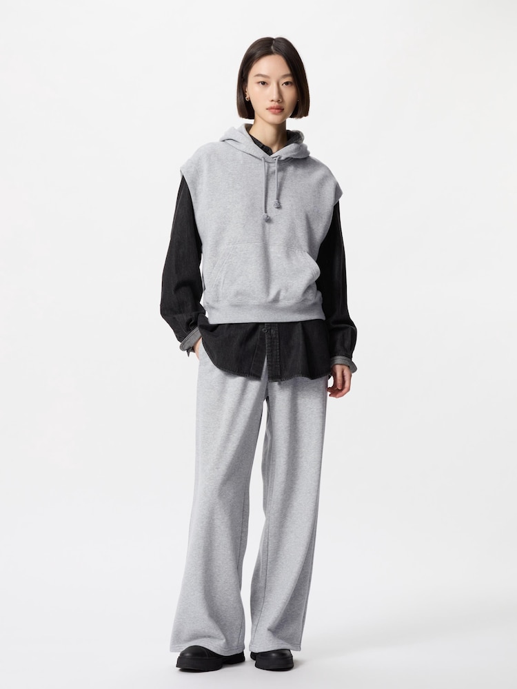 Спортивные широкие брюки/длинные Uniqlo, серый — фото 2
