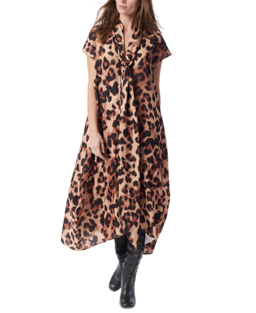 

Платье-миди с принтом и завязками от DO by Women's Jasmina DEE OCLEPPO, Neautral- Large Animal