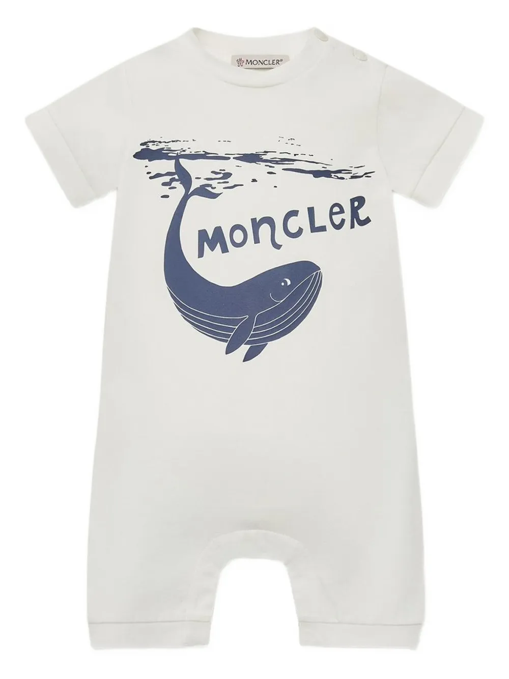 

Комбинезон с принтом кита Moncler Enfant, белый