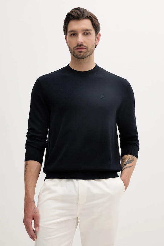 

Свитер с добавлением шелка Armani Exchange, темно-синий