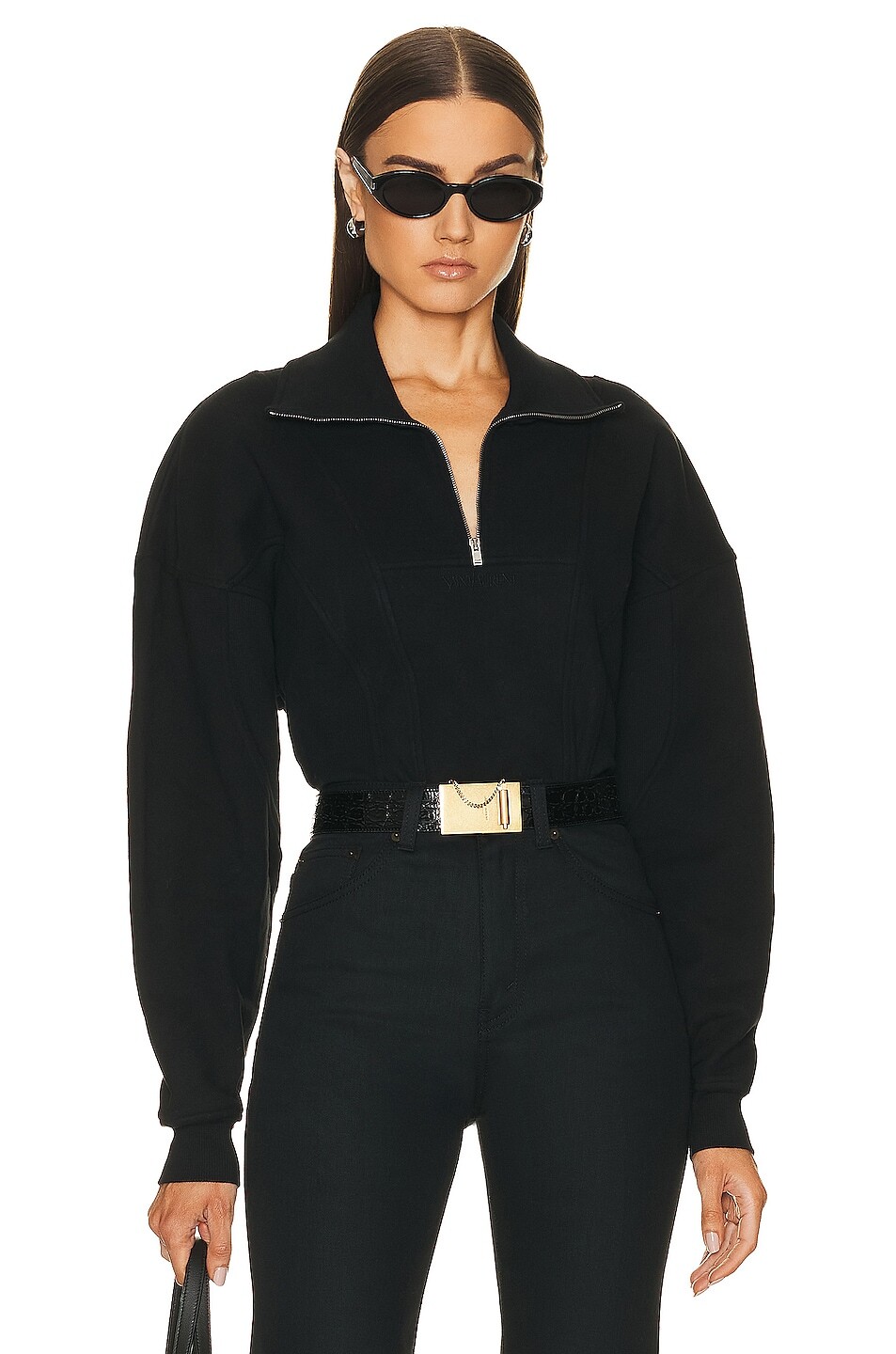 

Свитер Saint Laurent Half Zip, нуар