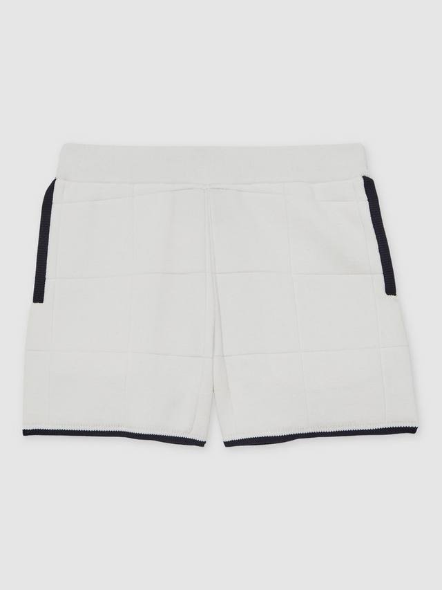 Детские шорты Barbor с вязаным узором и кисточками Reiss, White/Navy — фото 2