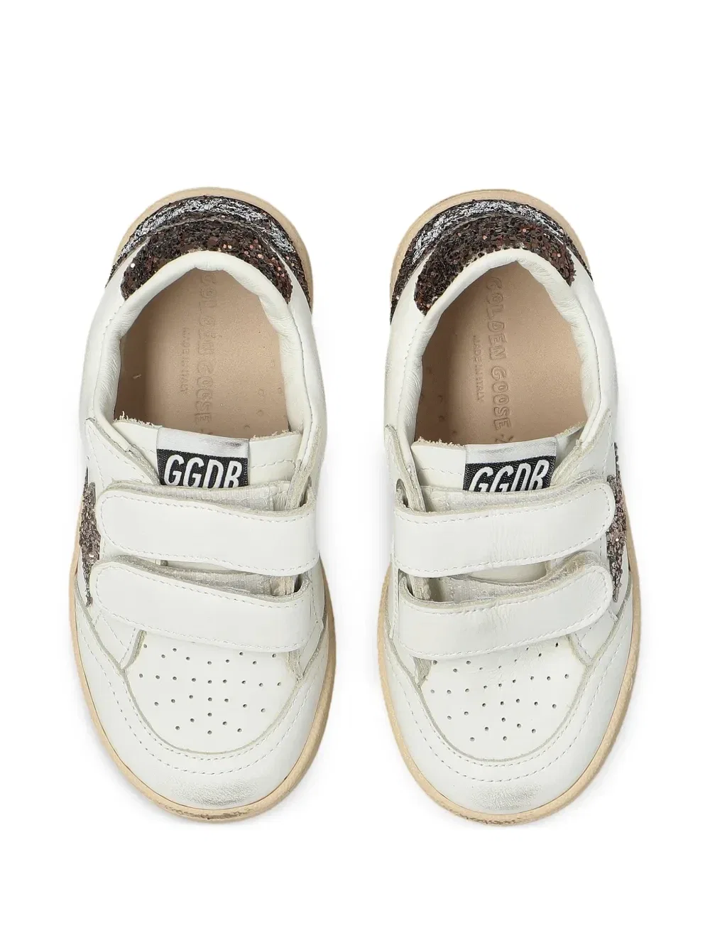 Кроссовки Ball Star с эффектом глиттера Golden Goose Kids, белый — фото 4