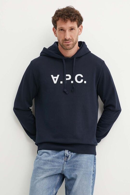 

Хлопковая толстовка с капюшоном стандарт grand vpc GOTS A.P.C., темно-синий