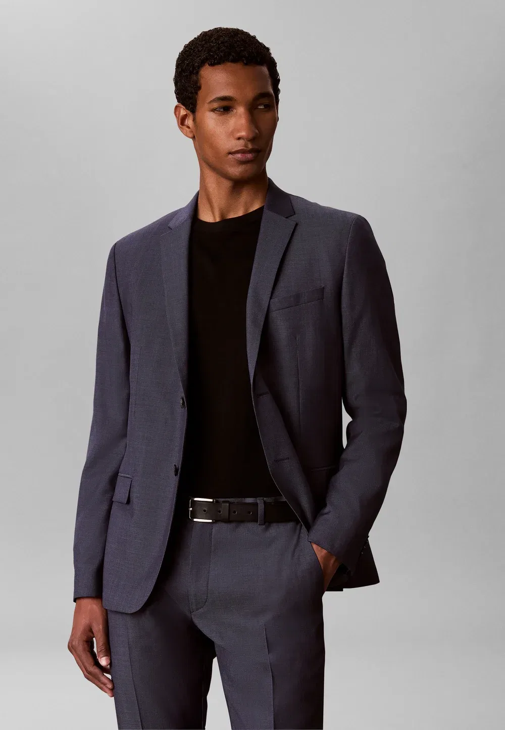 Приталенный пиджак в мелкий горошек Calvin Klein, Slate Blue