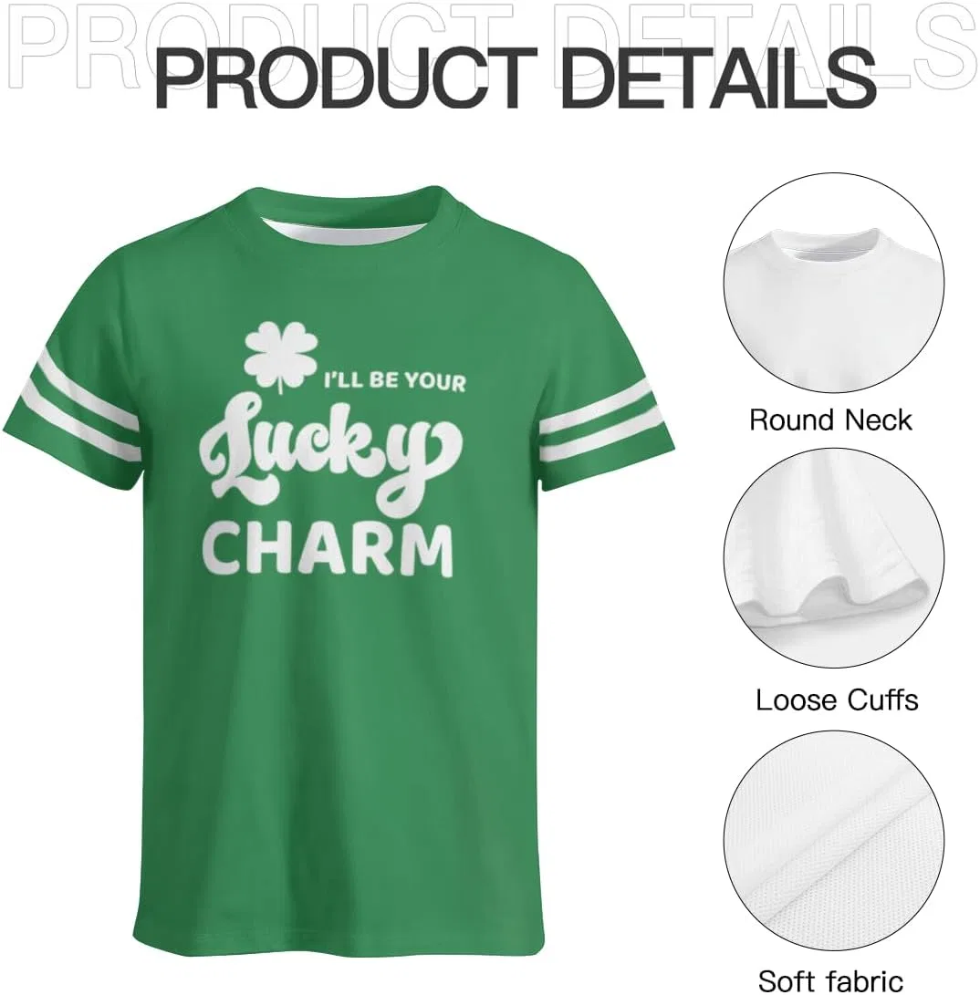 Женская футболка с принтом клевера Regular Fit, Green — фото 4