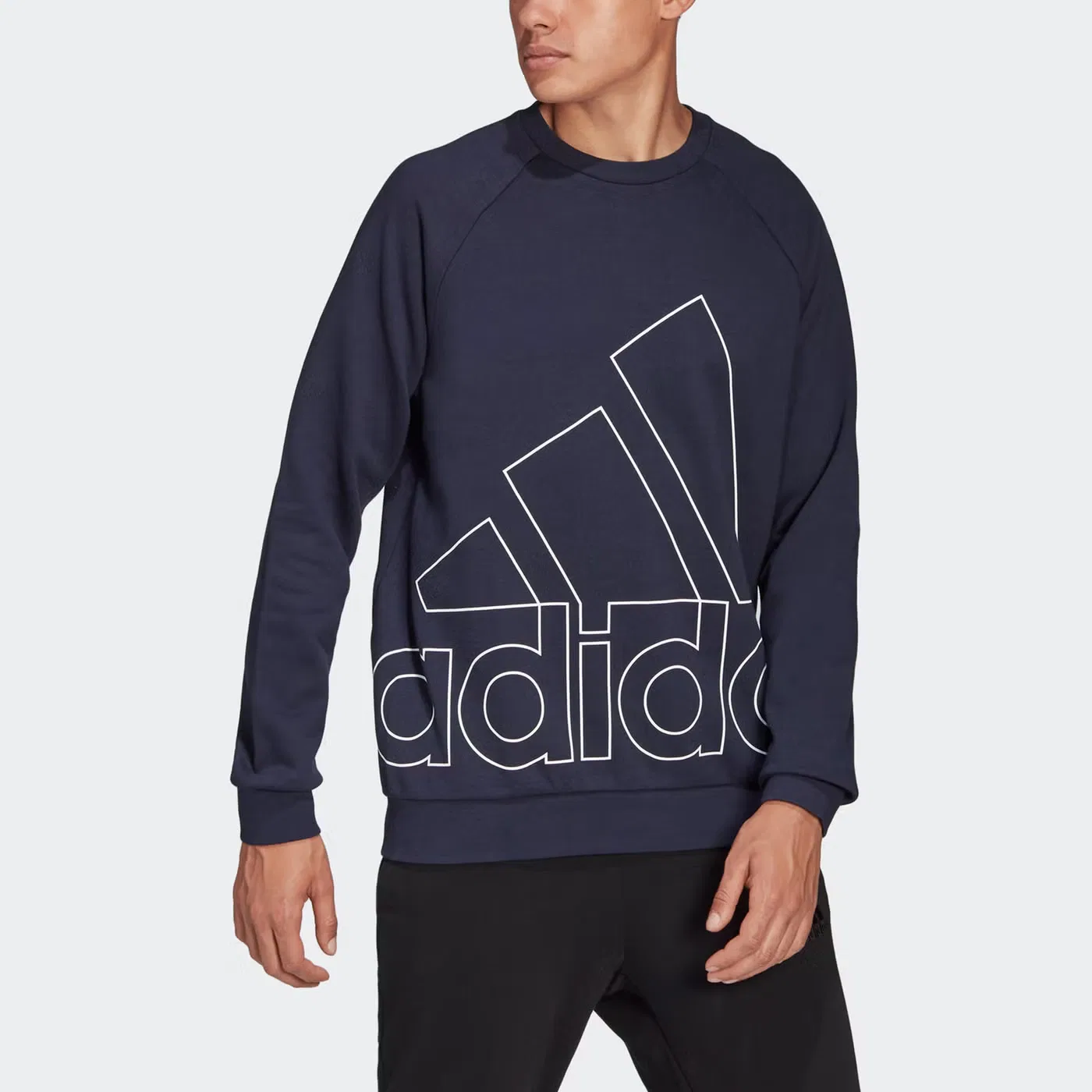 Свитшот с принтом логотипа Big Lo Adidas, синий — фото 4