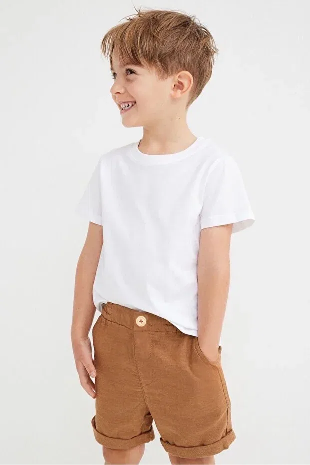 Детские шорты для девочек льняные Rg Kidsstore, Mink