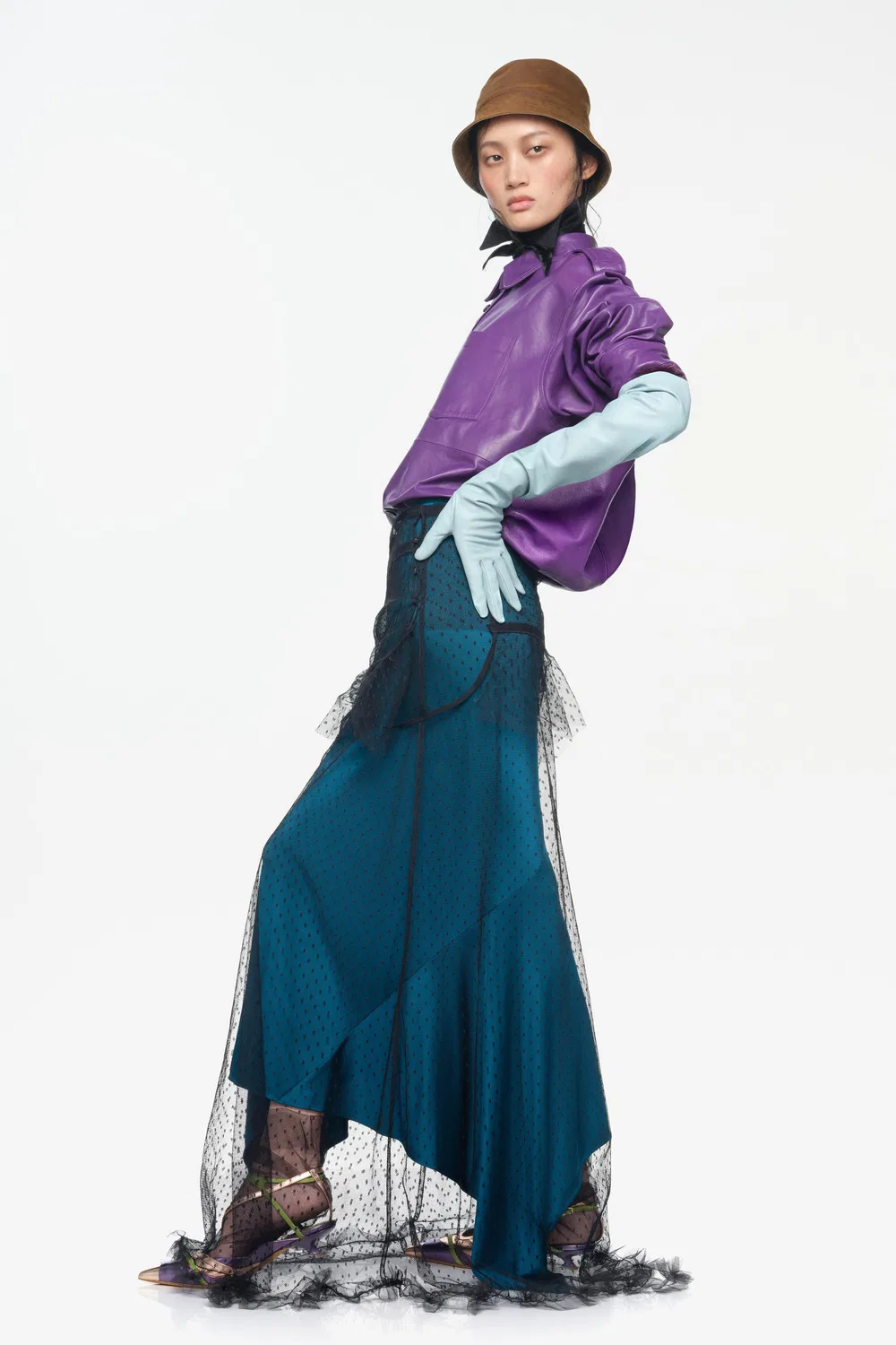 Юбка асимметричного кроя, лимитированная серия ZARA, Duck Green — фото 2