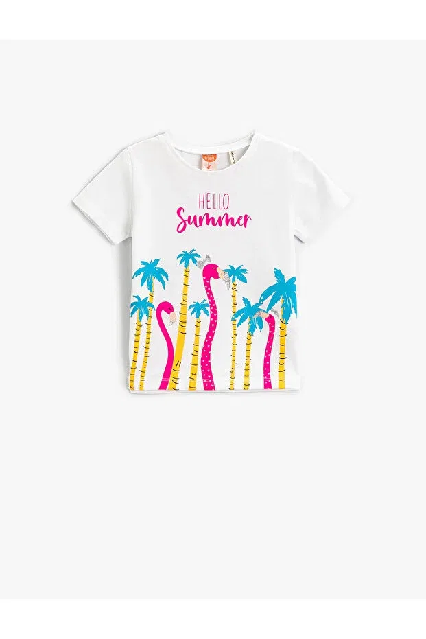 Детская футболка с коротким рукавом хлопковая Koton, White/000