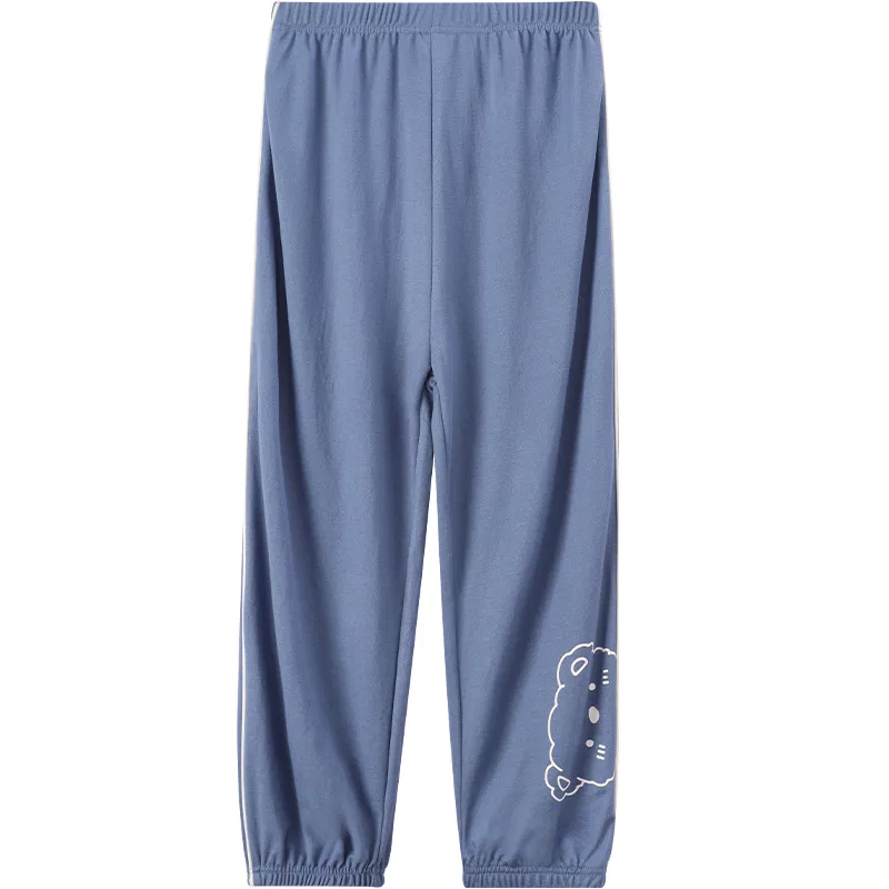 Детские спортивные штаны свободные прямые Red bean, Gray Blue