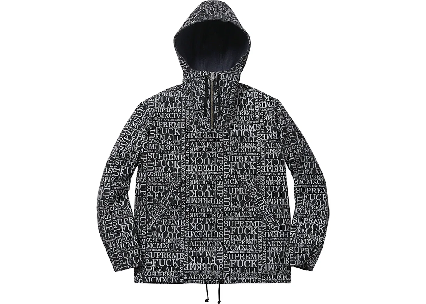 Мужской худи-пуловер с капюшоном Supreme Pullover, Black