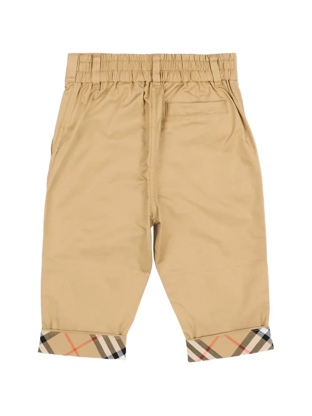 Брюки с клетчатыми манжетами Burberry Kids, бежевый — фото 2