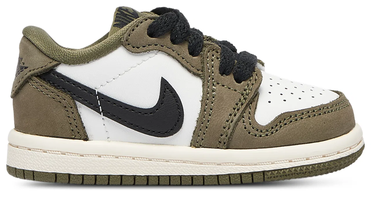 Кроссовки для мальчиков AJ 1 Retro Low OG Jordan, цвет Black/Summit White/Medium Olive