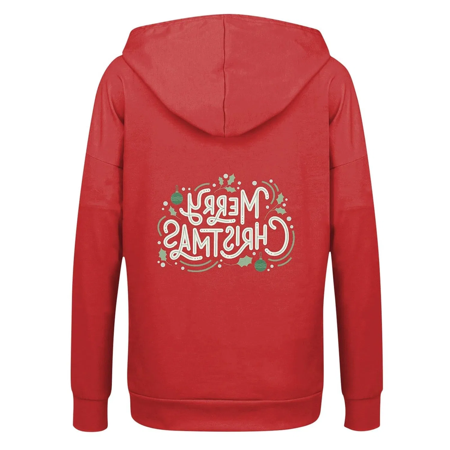 Женская oversize куртка с капюшоном, зимняя, с принтом, Baggy Y2K, Rosso — фото 4