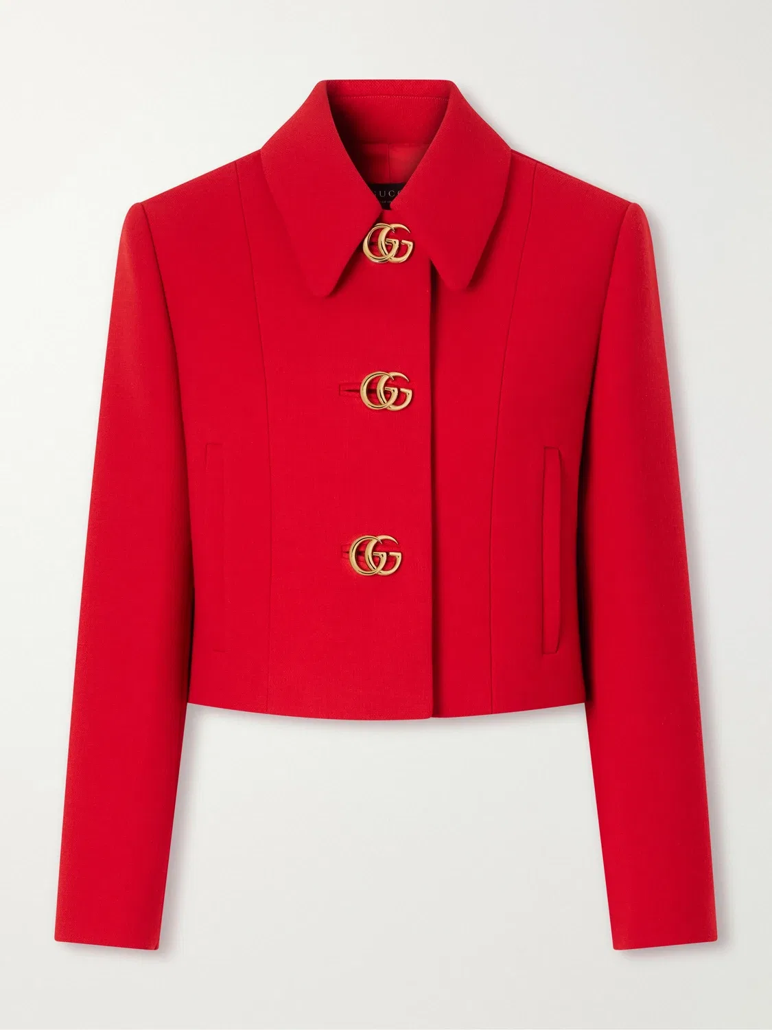 Шерстяной креп-блейзер Gucci, красный
